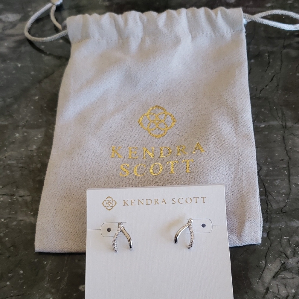 Kendra Scott Silver Wishbone Earrings